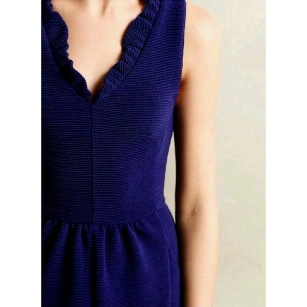 New Anthropologie MAEVE Ottoman Mini Dress $158 LARGE PETITE Blue - Picture 3 of 7